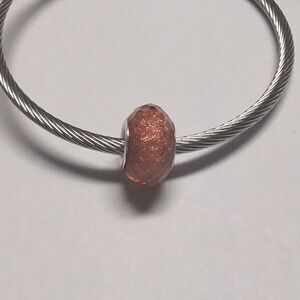 Orange Glittery Charm for‎ Pandora Style Bracelet